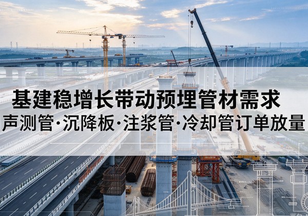兴文基建稳增长带动预埋监测管材需求，声测管、沉降板、注浆管订单持续放量