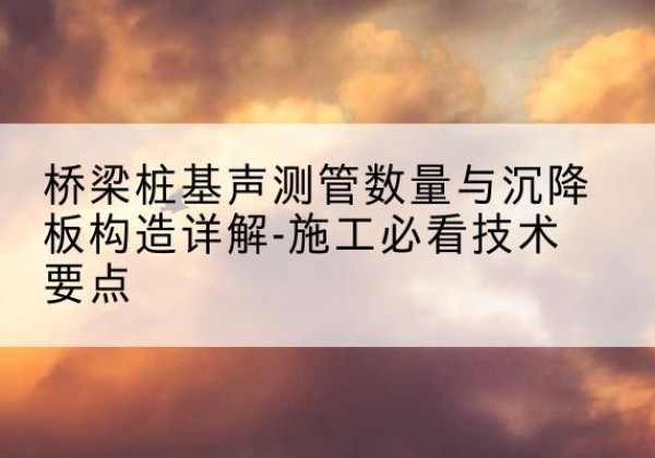 兴文桩基需要预埋几根声测管？-桥梁桩基声测管数量与沉降板构造详解-施工必看技术要点